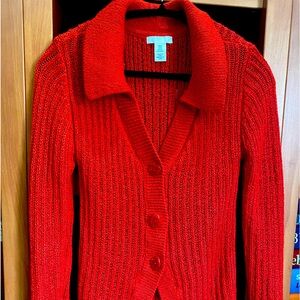 Vibrant red H&M short cardigan